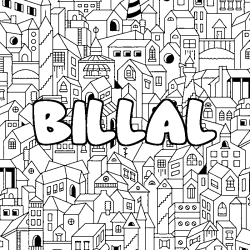 Coloración del nombre BILLAL - decorado ciudad