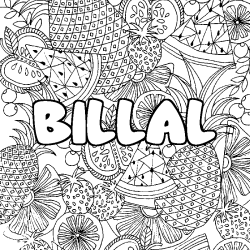 Coloración del nombre BILLAL - decorado mandala de frutas