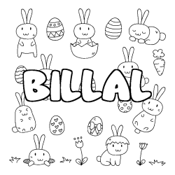 Coloración del nombre BILLAL - decorado Pascua