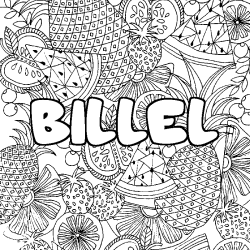 Coloración del nombre BILLEL - decorado mandala de frutas