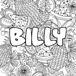 Coloración del nombre BILLY - decorado mandala de frutas