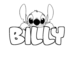 Coloración del nombre BILLY - decorado Stitch