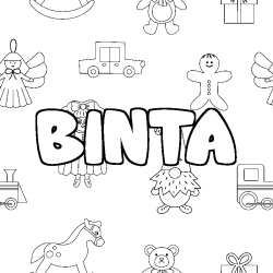 Dibujo para colorear BINTA - decorado juguetes