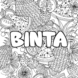 Dibujo para colorear BINTA - decorado mandala de frutas