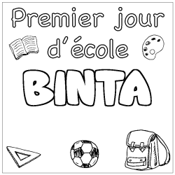 Coloración del nombre BINTA - decorado primer día de escuela