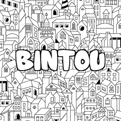 Coloración del nombre BINTOU - decorado ciudad