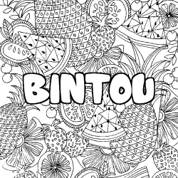 Dibujo para colorear BINTOU - decorado mandala de frutas