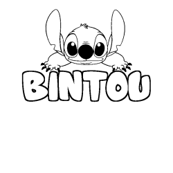 Dibujo para colorear BINTOU - decorado Stitch