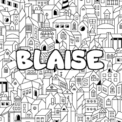 Coloración del nombre BLAISE - decorado ciudad