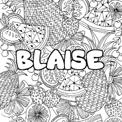 Coloración del nombre BLAISE - decorado mandala de frutas