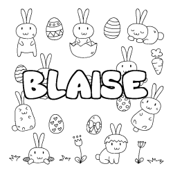 Coloración del nombre BLAISE - decorado Pascua