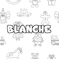 Coloración del nombre BLANCHE - decorado juguetes