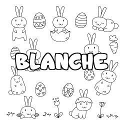 Coloración del nombre BLANCHE - decorado Pascua