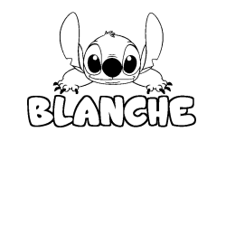 Coloración del nombre BLANCHE - decorado Stitch