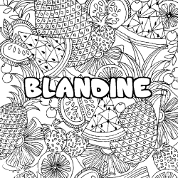 Dibujo para colorear BLANDINE - decorado mandala de frutas