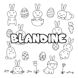 Coloración del nombre BLANDINE - decorado Pascua