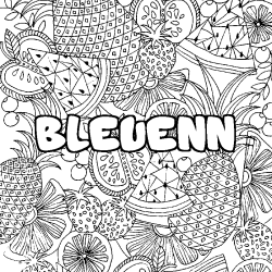 Dibujo para colorear BLEUENN - decorado mandala de frutas