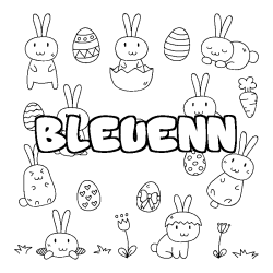 Coloración del nombre BLEUENN - decorado Pascua