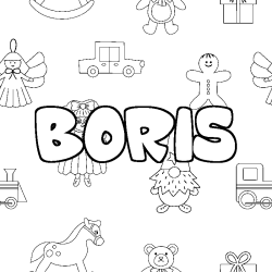 Coloración del nombre BORIS - decorado juguetes