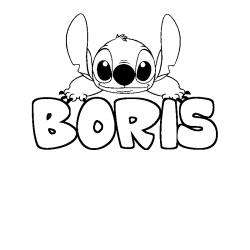 Coloración del nombre BORIS - decorado Stitch