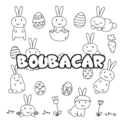 Coloración del nombre BOUBACAR - decorado Pascua