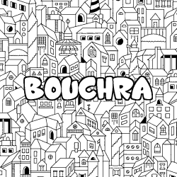 Dibujo para colorear BOUCHRA - decorado ciudad