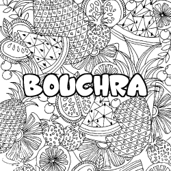 Dibujo para colorear BOUCHRA - decorado mandala de frutas