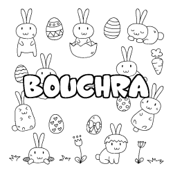 Coloración del nombre BOUCHRA - decorado Pascua