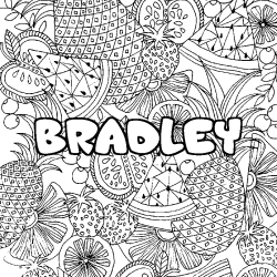 Coloración del nombre BRADLEY - decorado mandala de frutas