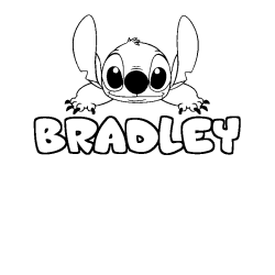 Coloración del nombre BRADLEY - decorado Stitch