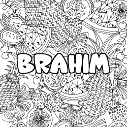 Coloración del nombre BRAHIM - decorado mandala de frutas