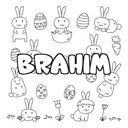 Coloración del nombre BRAHIM - decorado Pascua