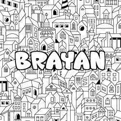 Coloración del nombre BRAYAN - decorado ciudad