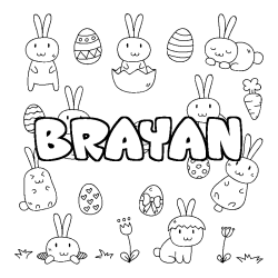 Coloración del nombre BRAYAN - decorado Pascua