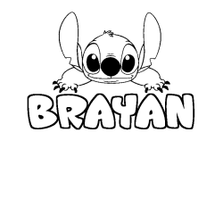 Coloración del nombre BRAYAN - decorado Stitch