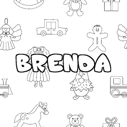 Dibujo para colorear BRENDA - decorado juguetes