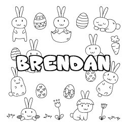 Coloración del nombre BRENDAN - decorado Pascua