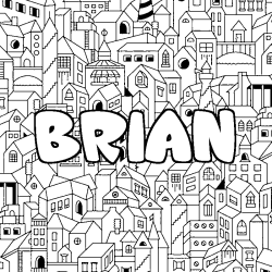 Coloración del nombre BRIAN - decorado ciudad