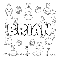 Coloración del nombre BRIAN - decorado Pascua