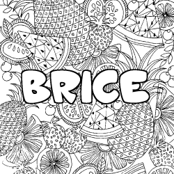 Coloración del nombre BRICE - decorado mandala de frutas