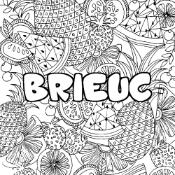 Coloración del nombre BRIEUC - decorado mandala de frutas