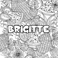 Dibujo para colorear BRIGITTE - decorado mandala de frutas