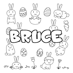 Coloración del nombre BRUCE - decorado Pascua