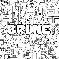 Dibujo para colorear BRUNE - decorado ciudad