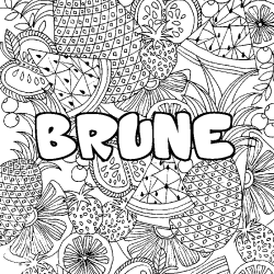 Dibujo para colorear BRUNE - decorado mandala de frutas