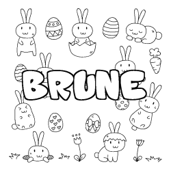 Dibujo para colorear BRUNE - decorado Pascua