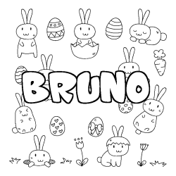 Coloración del nombre BRUNO - decorado Pascua