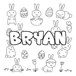 Coloración del nombre BRYAN - decorado Pascua