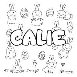 Coloración del nombre CALIE - decorado Pascua