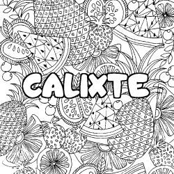 Coloración del nombre CALIXTE - decorado mandala de frutas